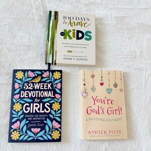 Christian Devotional Book Bundle for Kids Tweens Girls 100 Days to Brave 3 Books